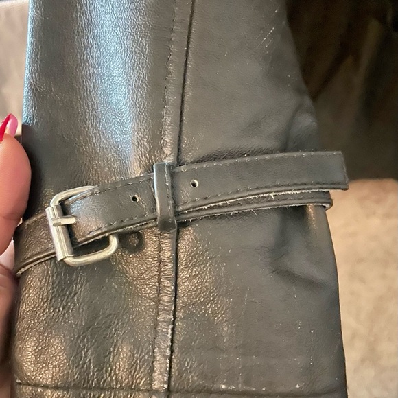 Long vintage leather jacket - Picture 5 of 8